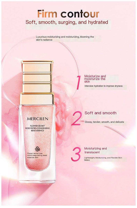 Dream Blue Flower Secret Rose Essence 35ml hydrating lotion bottle with floral design for skin hydration and natural radiance