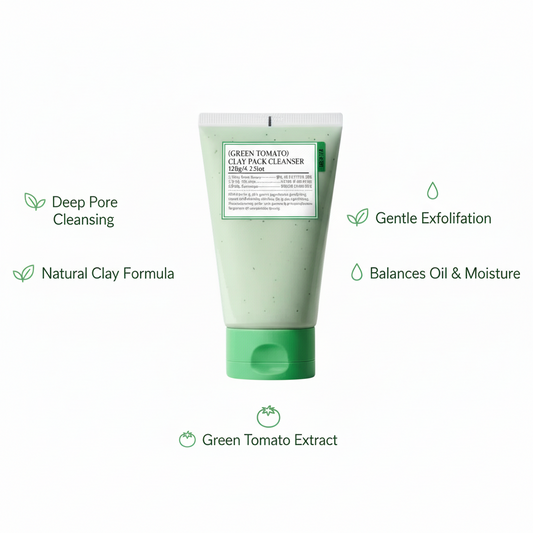 Green Tomato Clay Pack Cleanser – Deep Pore Cleansing Face Wash, 50g