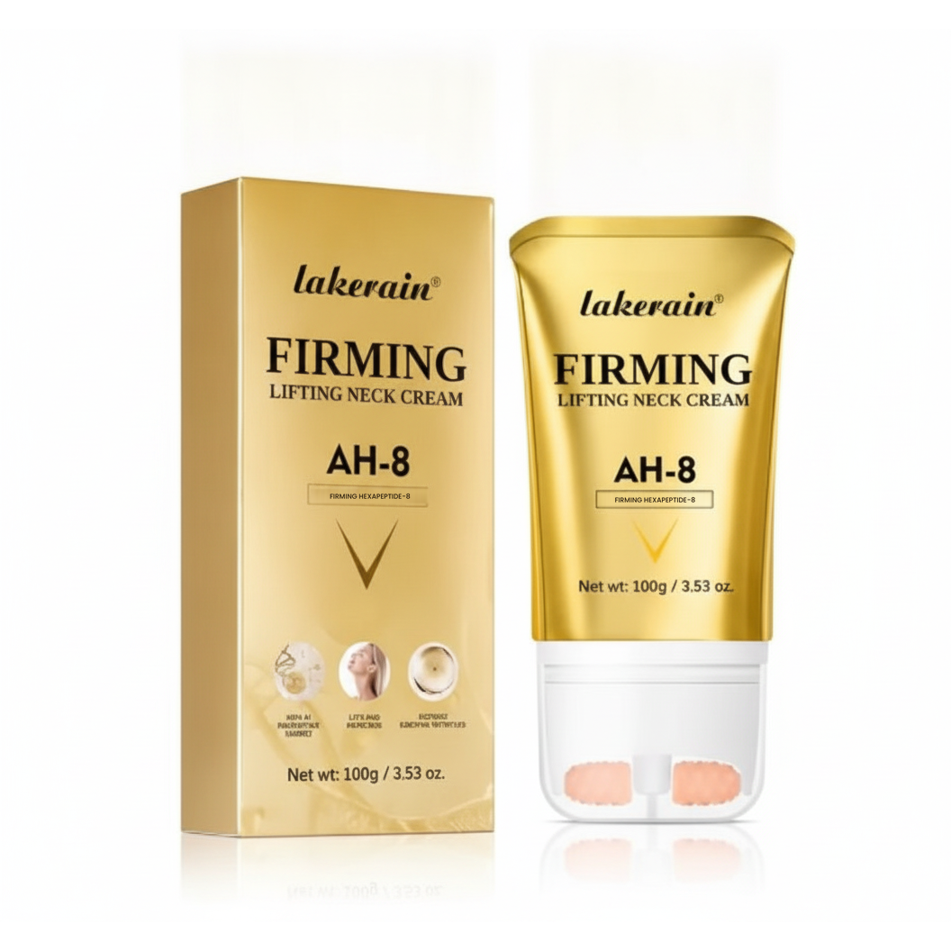 Firming Lifting Neck Cream with AH-8 Hexapeptide — gold carton and tube, 100g / 3.53 oz