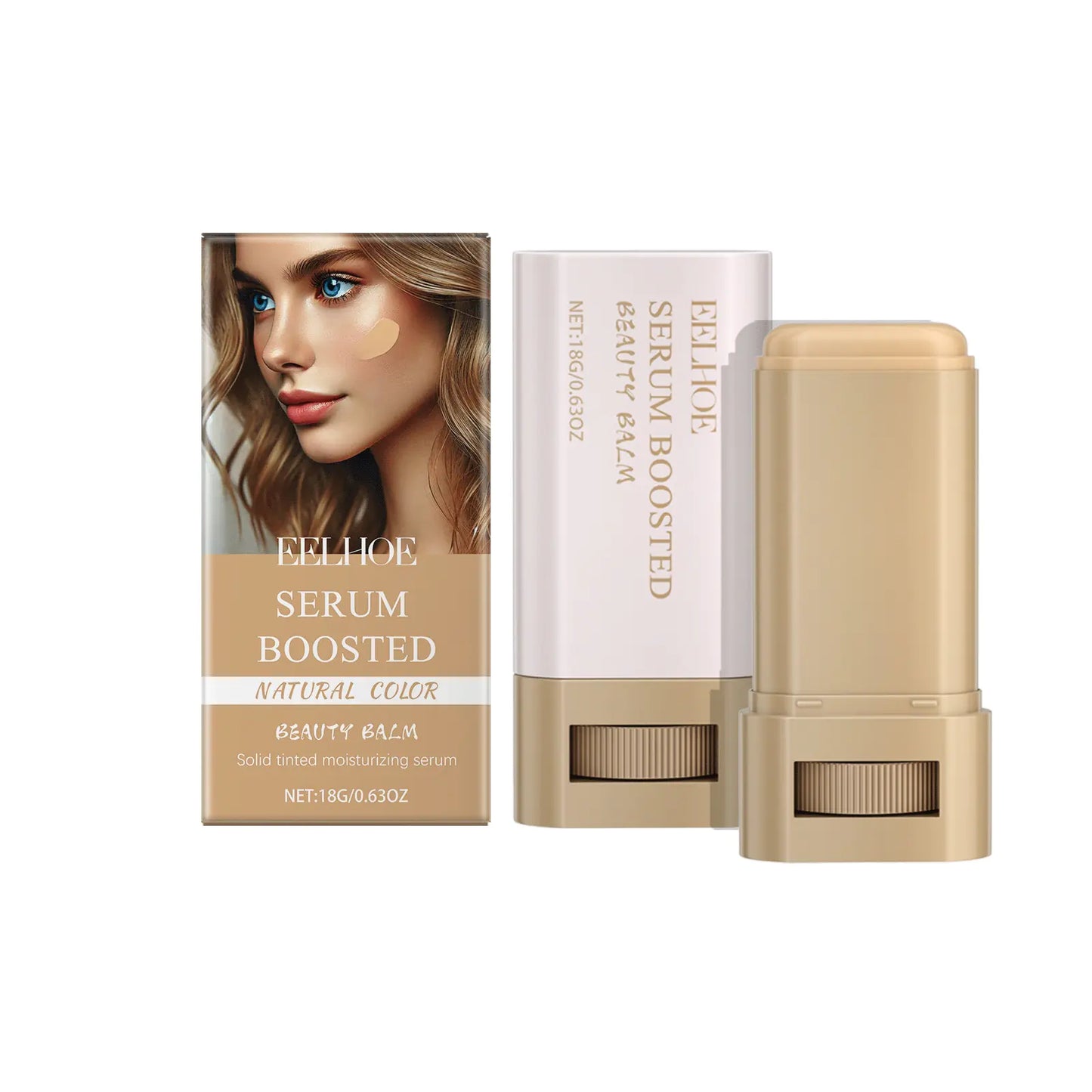 Serum Boosted Beauty Balm Stick – Solid Tinted Moisturizing Serum, 18g