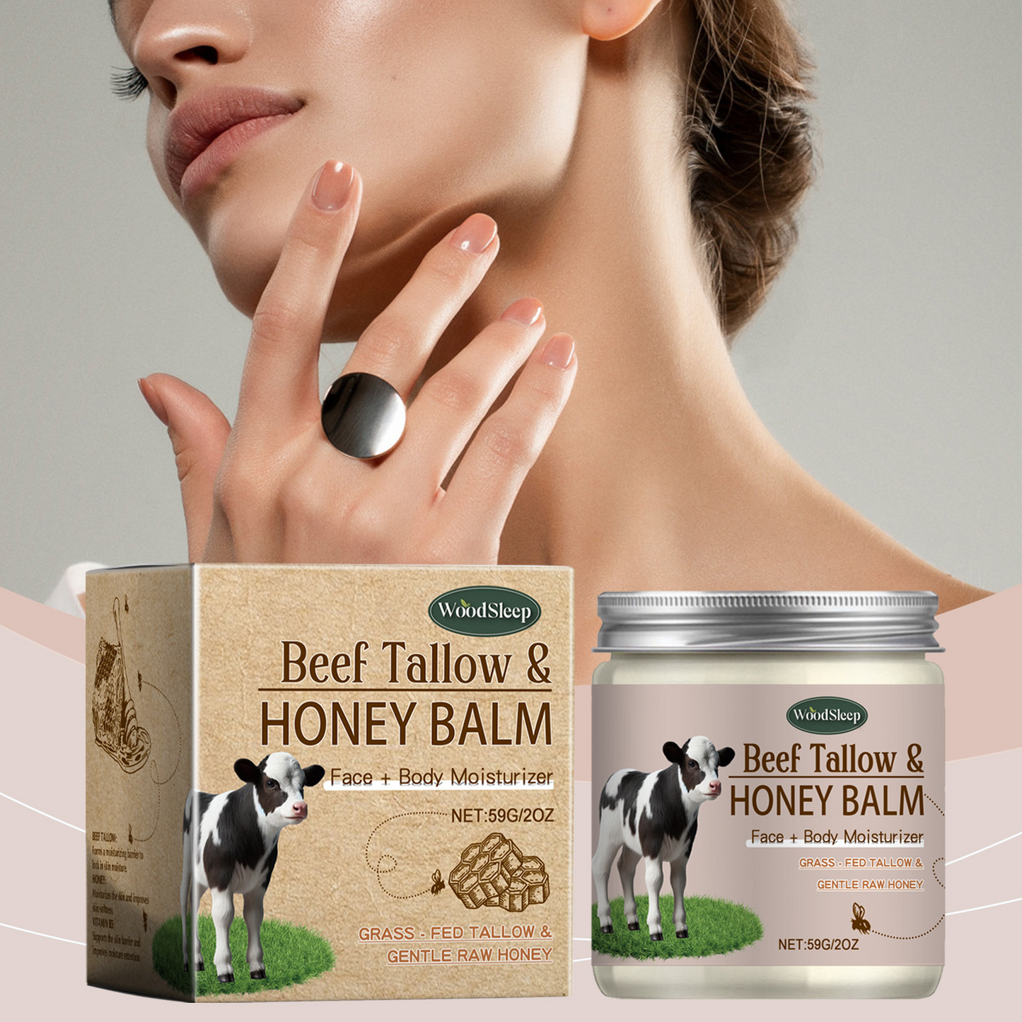 Beef Tallow & Honey Balm – Face & Body Moisturizer