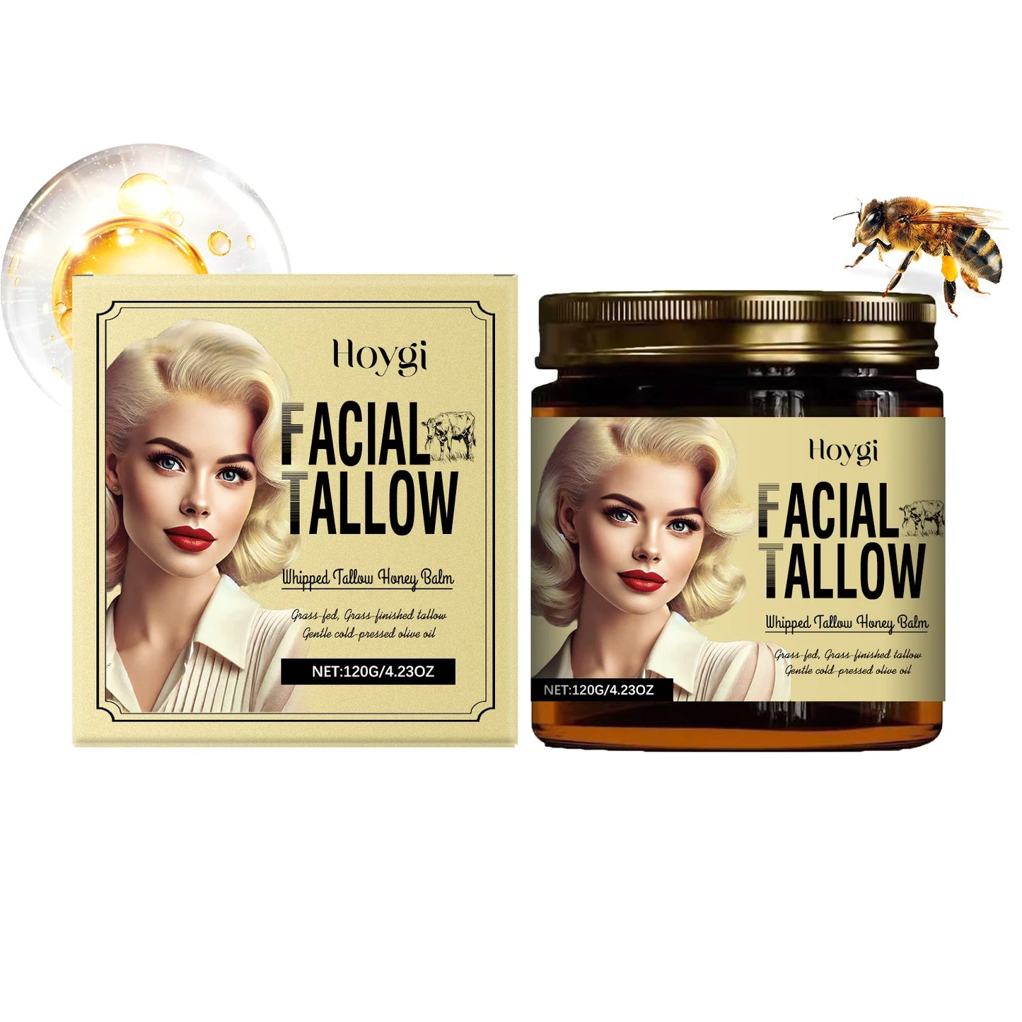 Whipped Tallow Honey Balm – Facial Moisturizer, 120g
