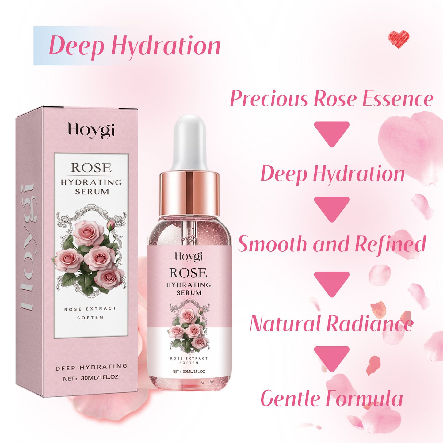 Rose Hydrating Serum – Rose Extract Deep Hydrating Formula, 30ml