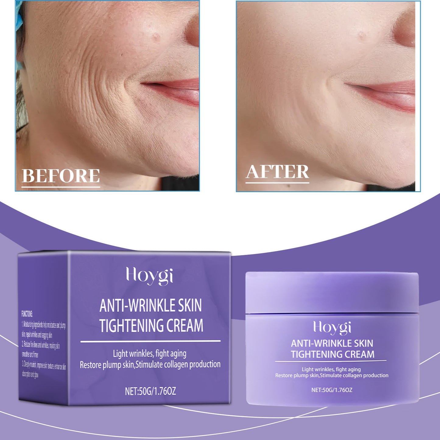 Anti-Wrinkle Skin Tightening Cream – Plumping & Collagen Formula, 50g