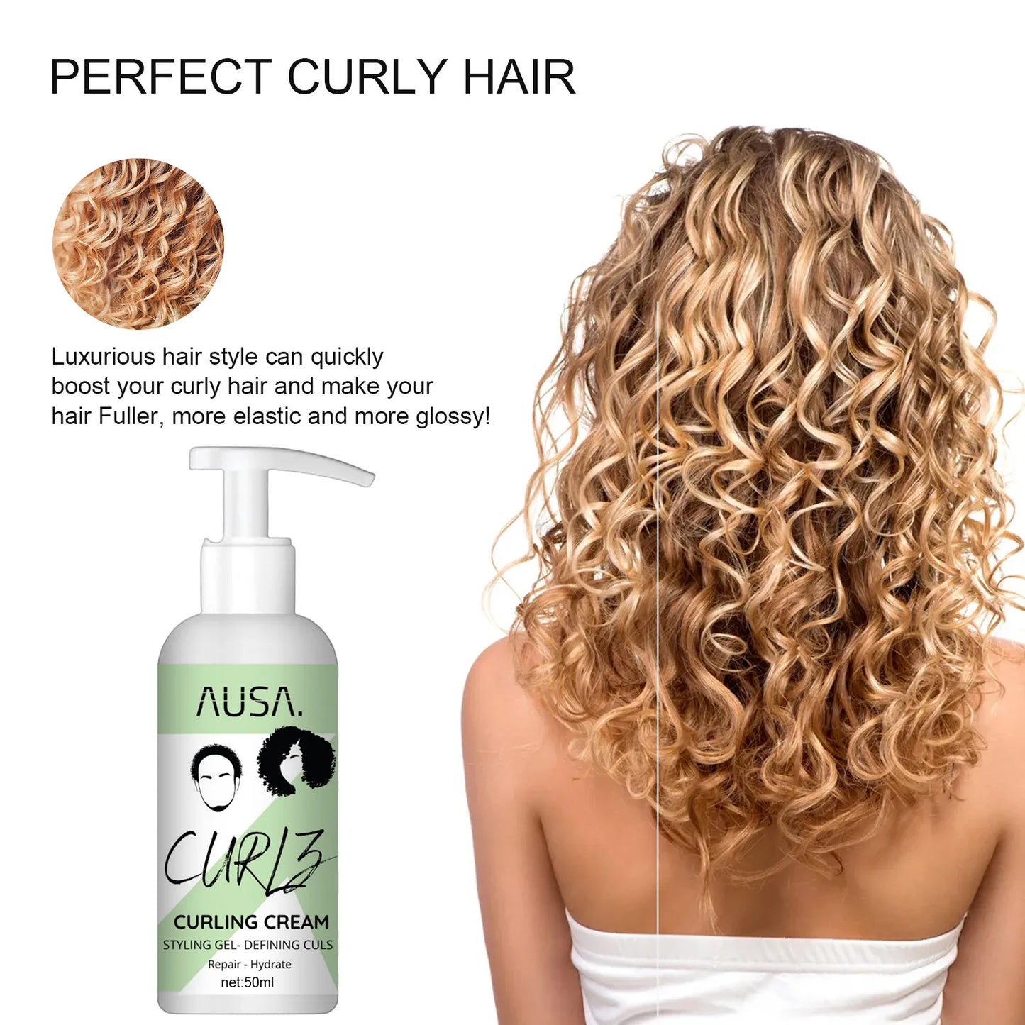 Moisturizing Curl-Defining Hair Cream – Frizz Control Formula