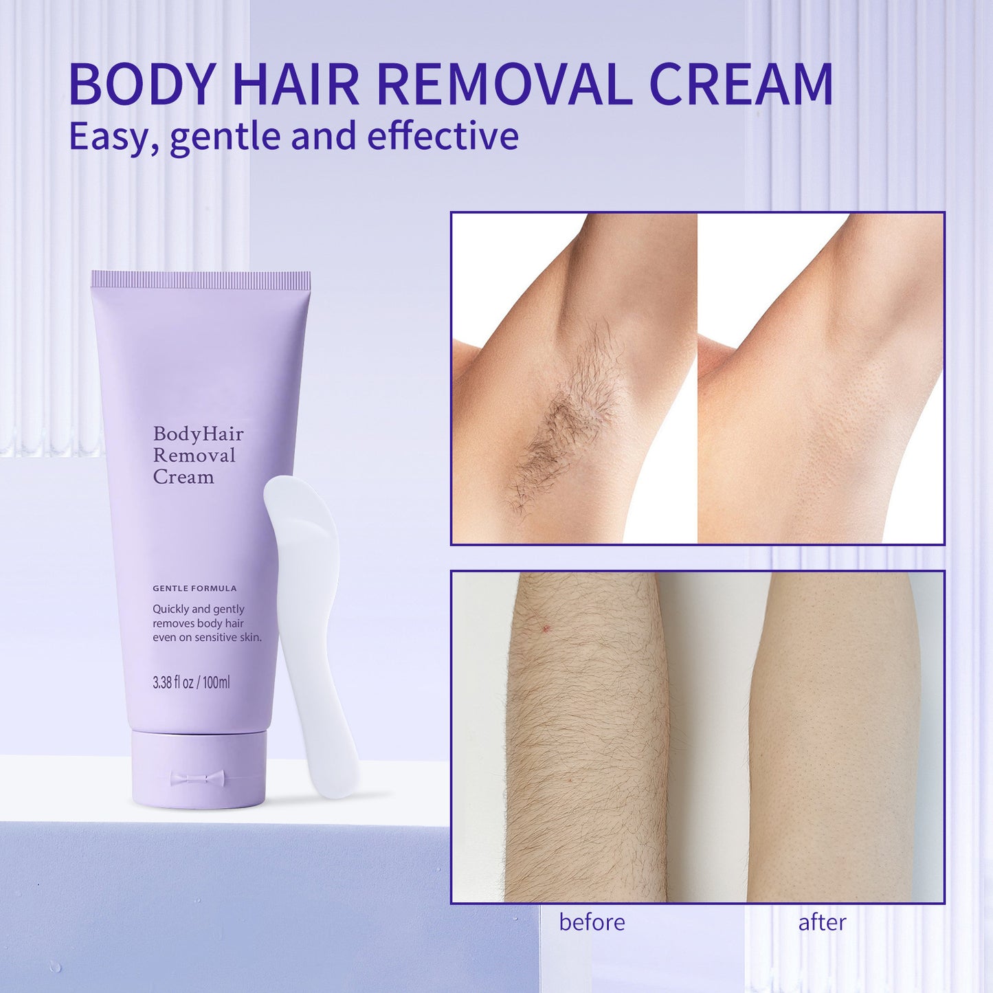 Gentle Depilatory Body Cream – Smooth Skin Hair Removal, 100ml