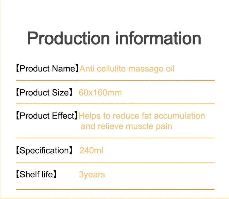 Body Massage Treatment Oil 240ml side view bottle design