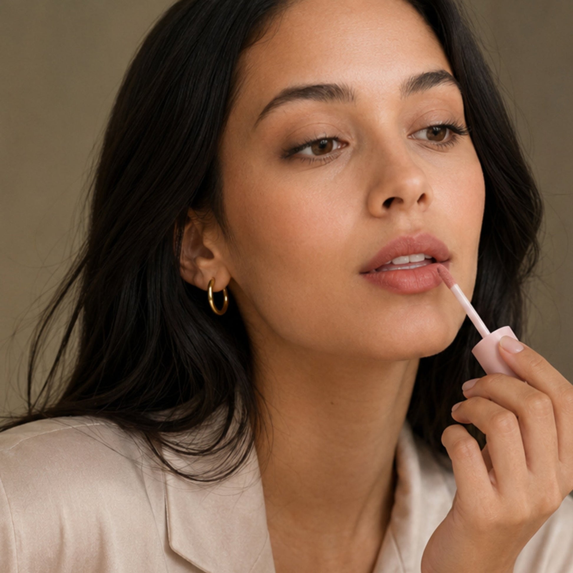 3-Piece Matte Non-Stick Lip Gloss Set – Long-Lasting Color — realistic box-free lifestyle scene clearly showing the product in use