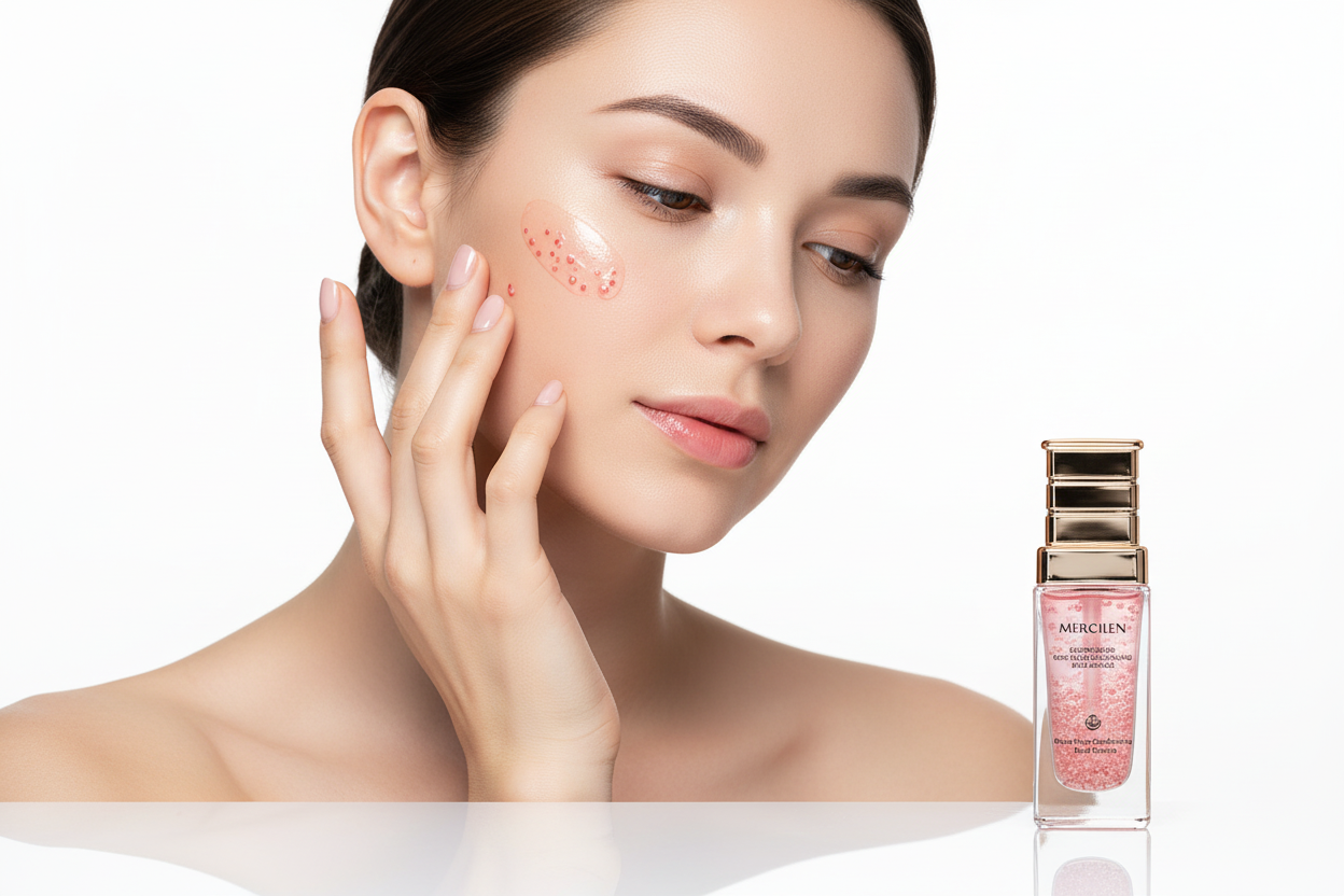 Dream Blue Flower Secret Rose Essence 35ml hydrating lotion bottle with blue flower and rose design