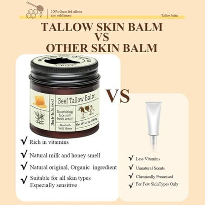 Beef Tallow Balm with Wild Honey powered by honey