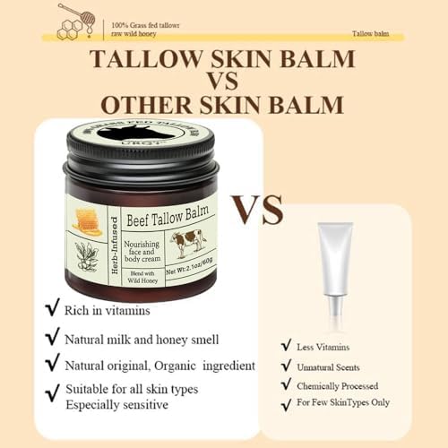 Beef Tallow Balm with Wild Honey powered by honey