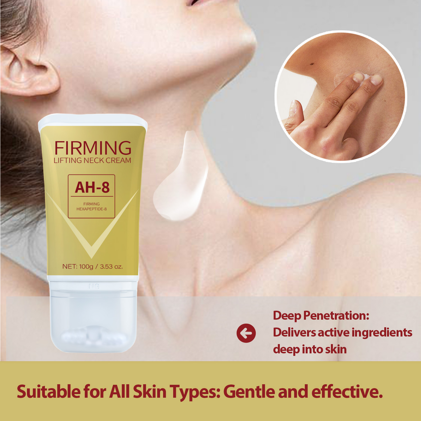 Firming Lifting Neck Cream – AH-8 Hexapeptide Formula, 100g