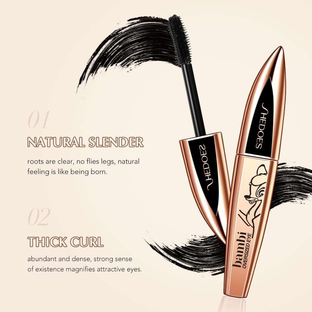 Application of SHEDOER Bambi Vegan Mascara on eyelashes