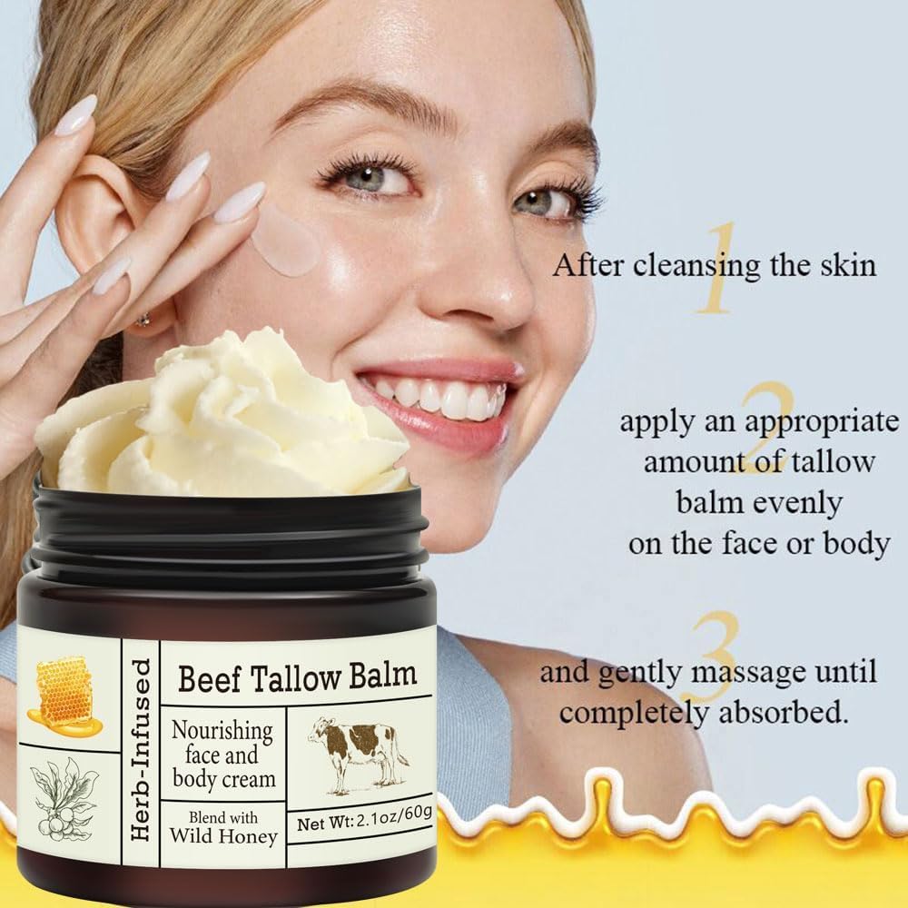 Beef Tallow Balm with Wild Honey for all-over body care