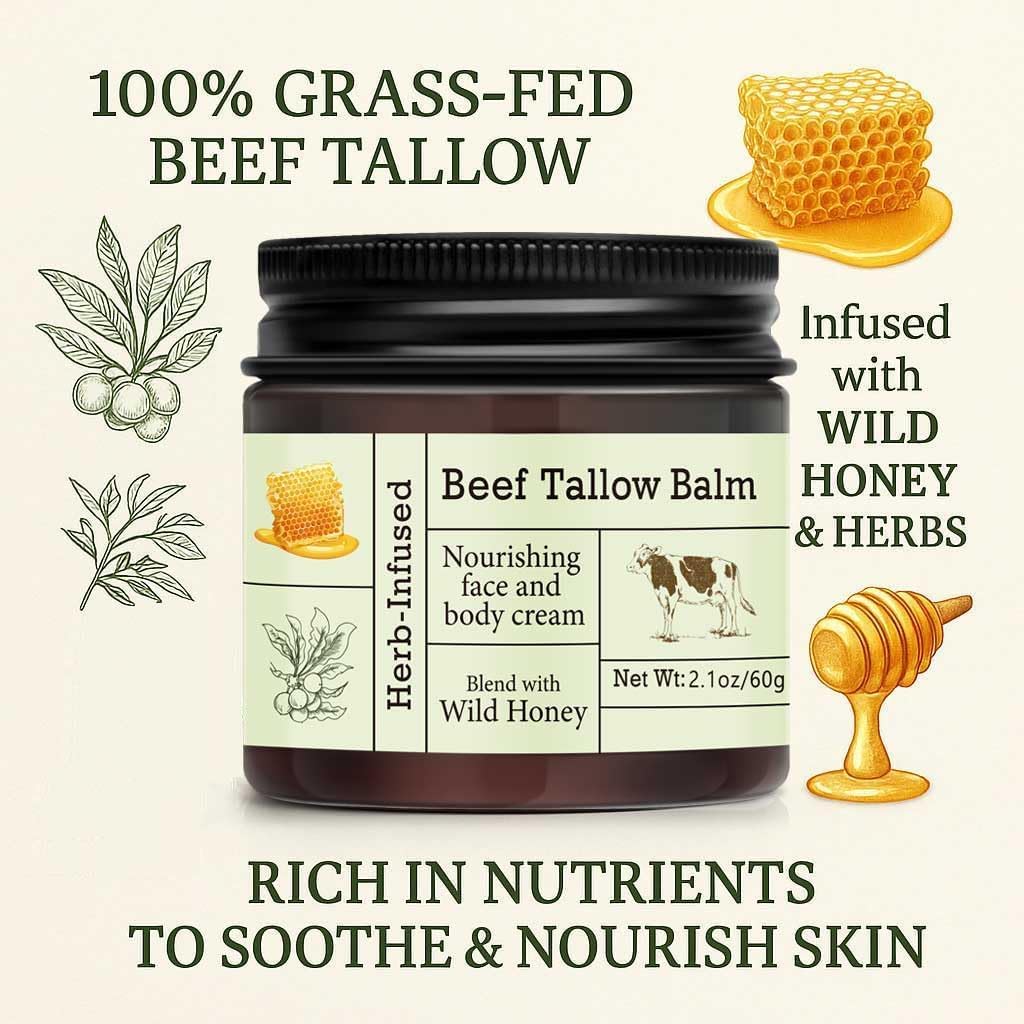 Beef Tallow Balm with Wild Honey with honey and grass-fed tallow