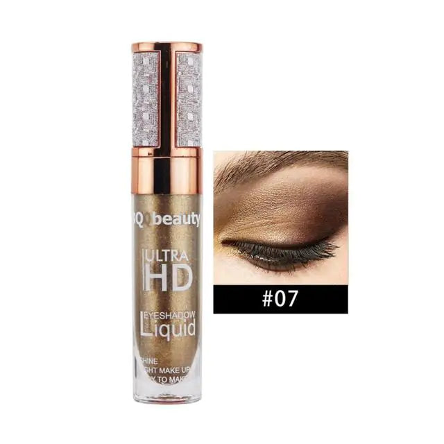 Pearlescent liquid glitter eyeshadow in Earthy Yellow