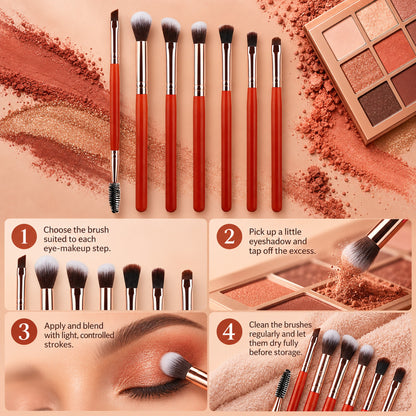 How to use the eye brushes in 4 steps: choose, pick up shadow, blend, clean and dry