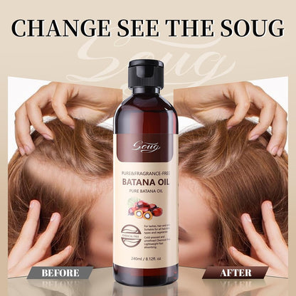 Batana oil scalp comparison image supplied by the manufacturer