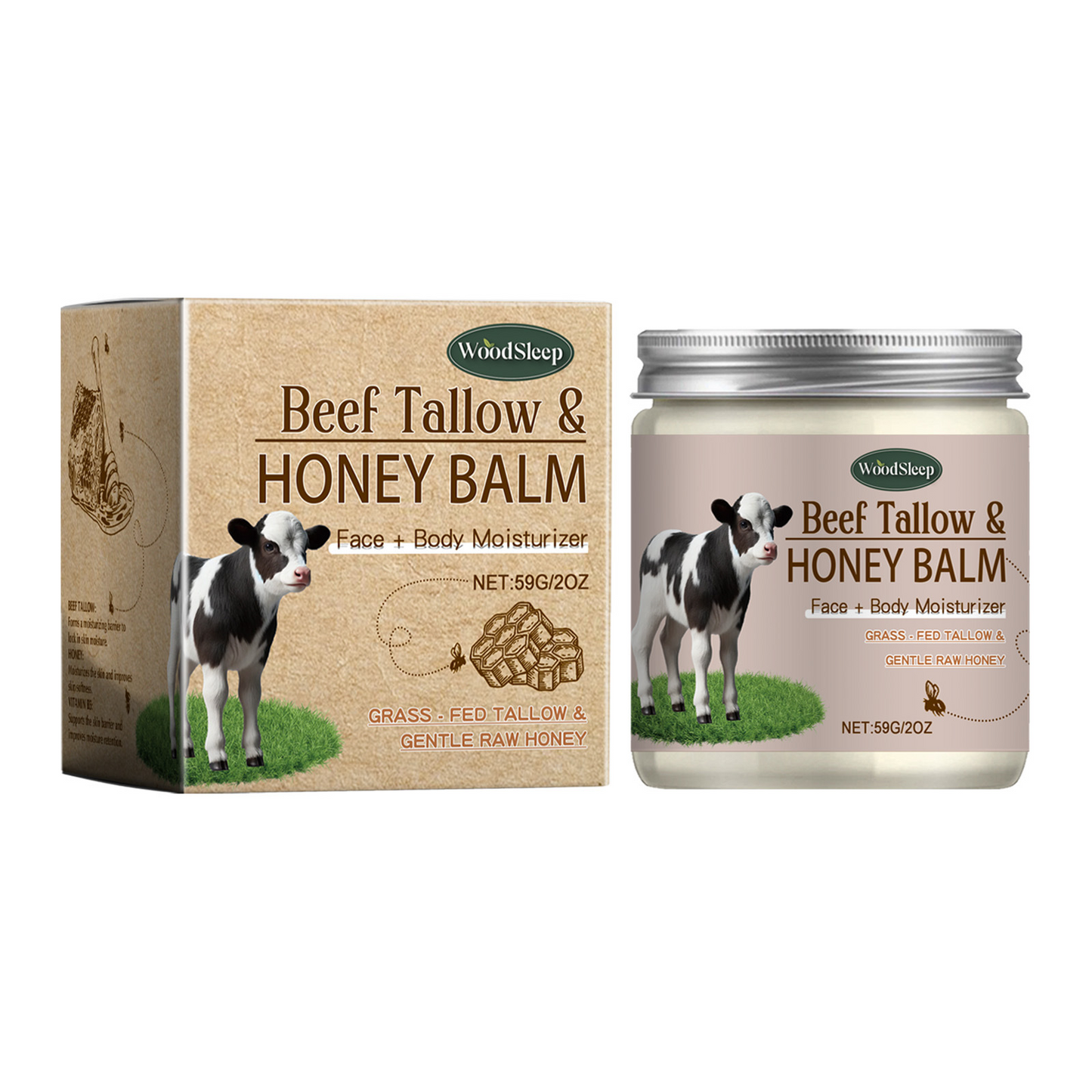 Beef Tallow & Honey Balm – Face & Body Moisturizer