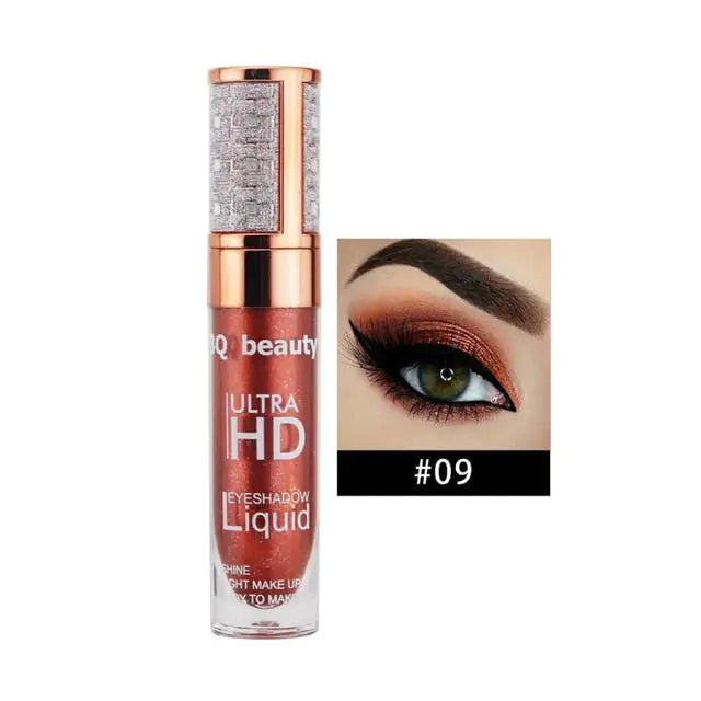 Pearlescent liquid glitter eyeshadow in Orange