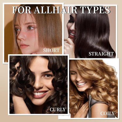 Batana oil suits all hair types - four women with short, straight, curly and coily hair