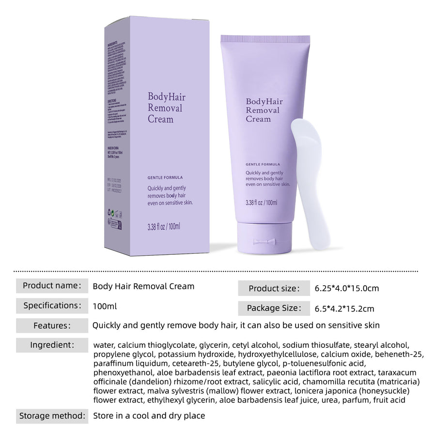 Gentle Depilatory Body Cream for all-over body care, 100ml