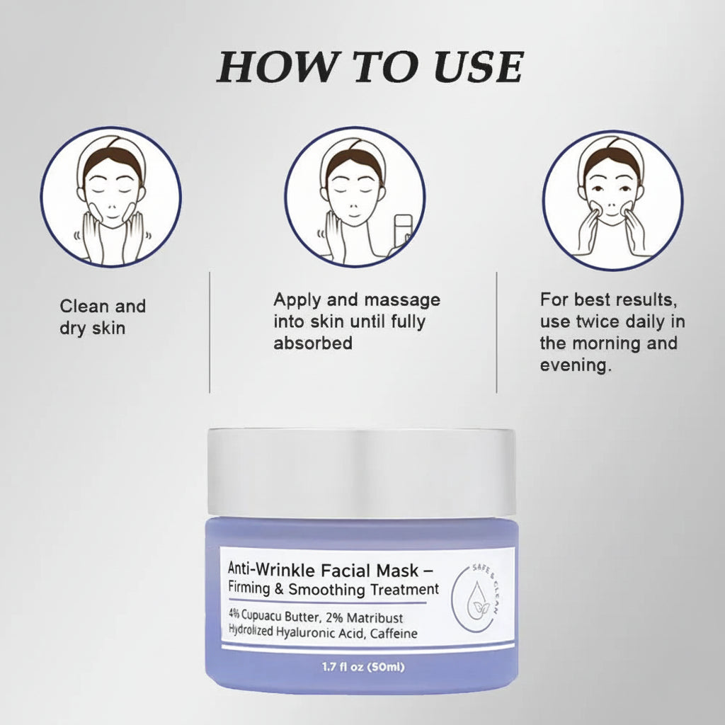 Instructions on how to use neck cream with a jar of cream displayed.