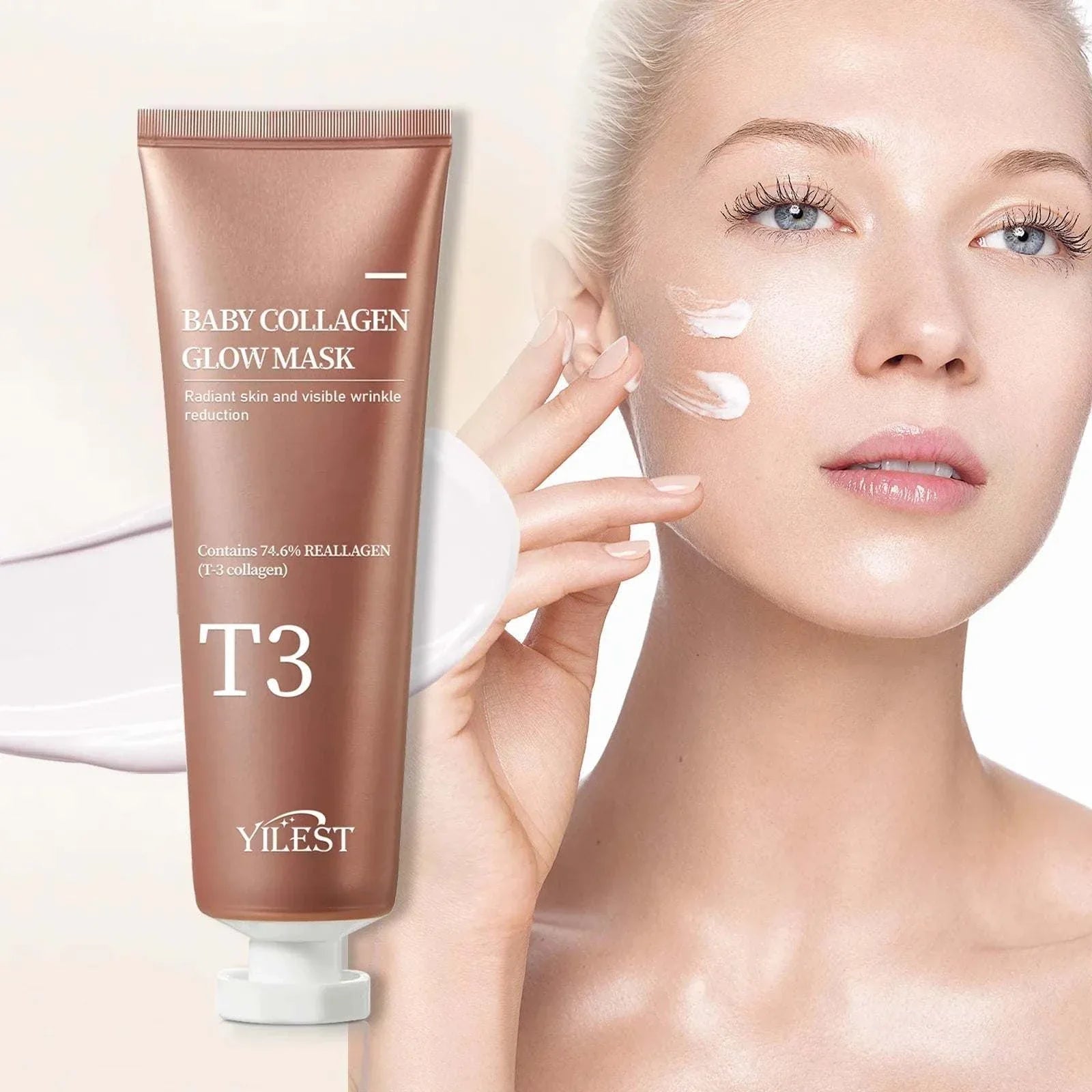 A Lady Appling Baby Collagen Glow Mask