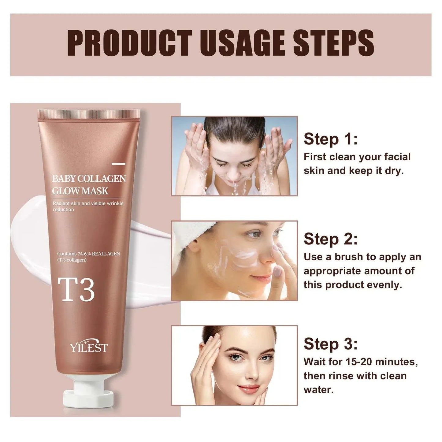 Baby Collagen Moisturizing Product Usage Steps