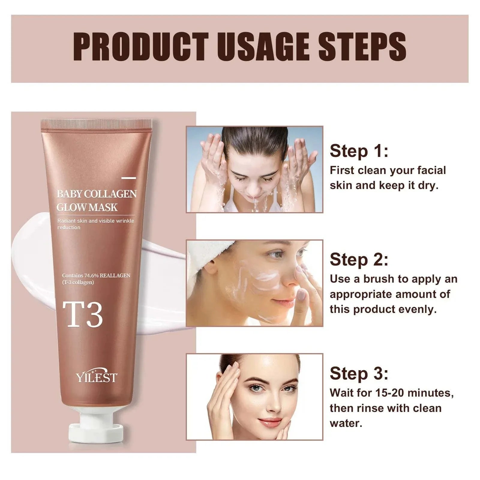 Baby Collagen Moisturizing Product Usage Steps