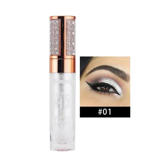 Pearlescent liquid glitter eyeshadow in White