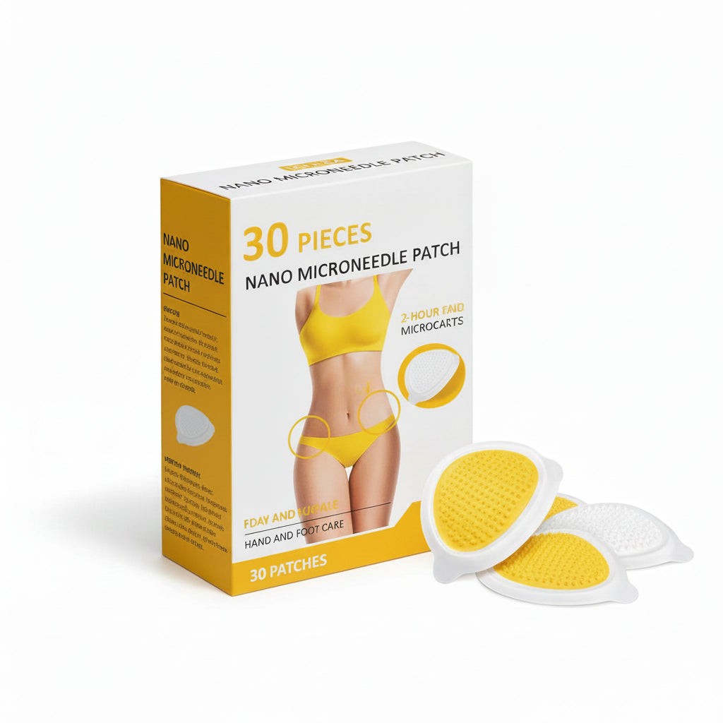 Box of Nano Microneedle Patch with two patches on a white background