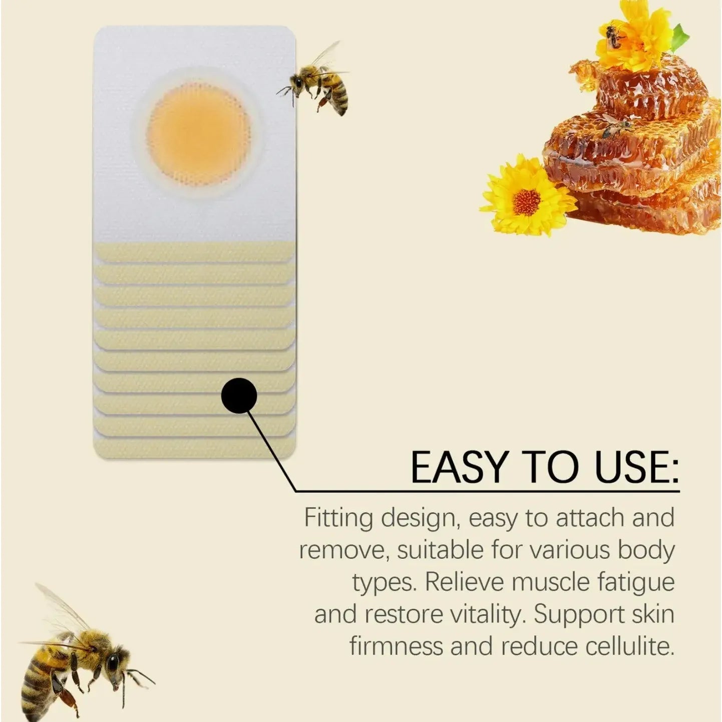 Bee Venom Topical Body Patch in skin-care patch format, 7 per box