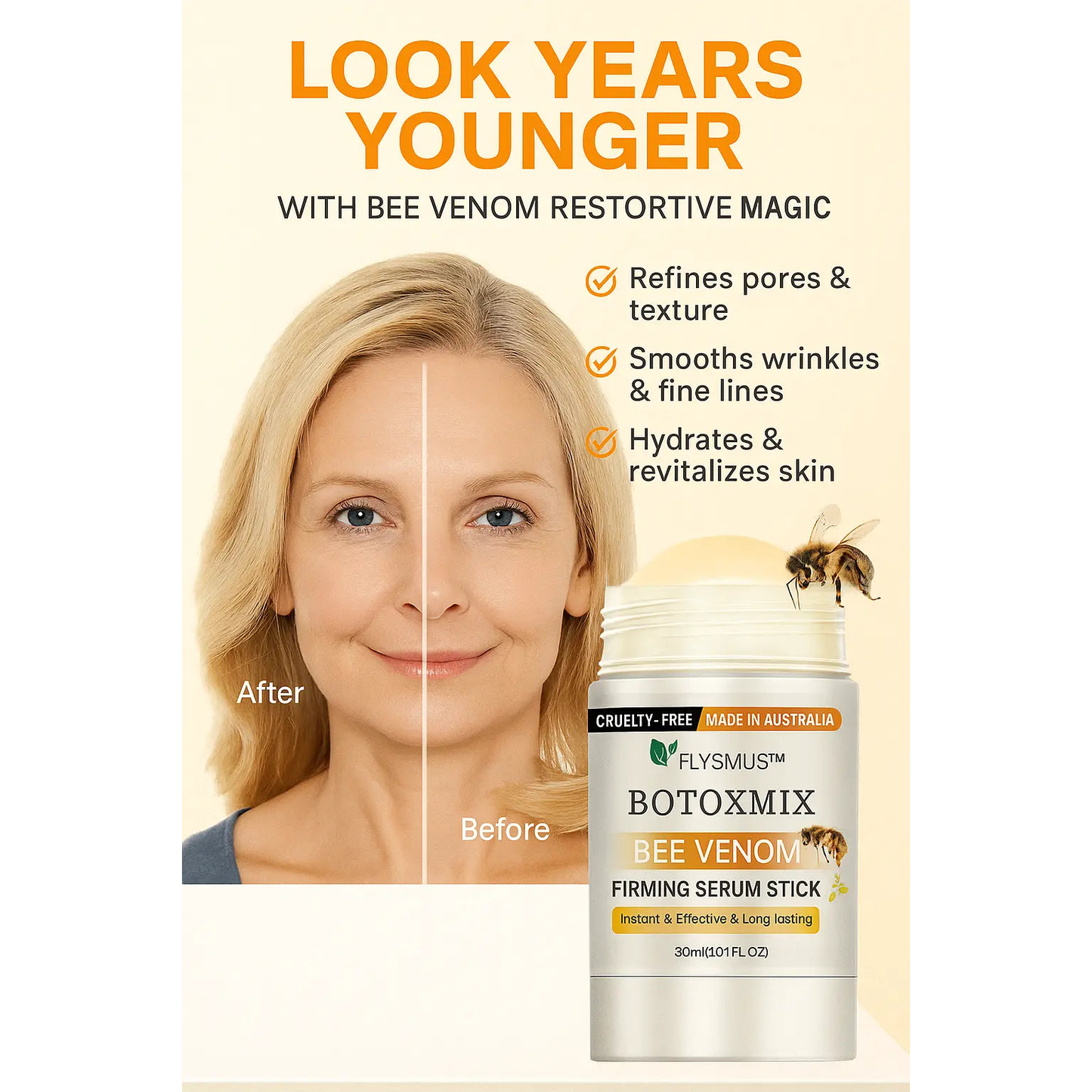 Bee venom anti-aging cream & Anti-Wrinkle. Facial & Neck Moisturizing The Bee Venom Store