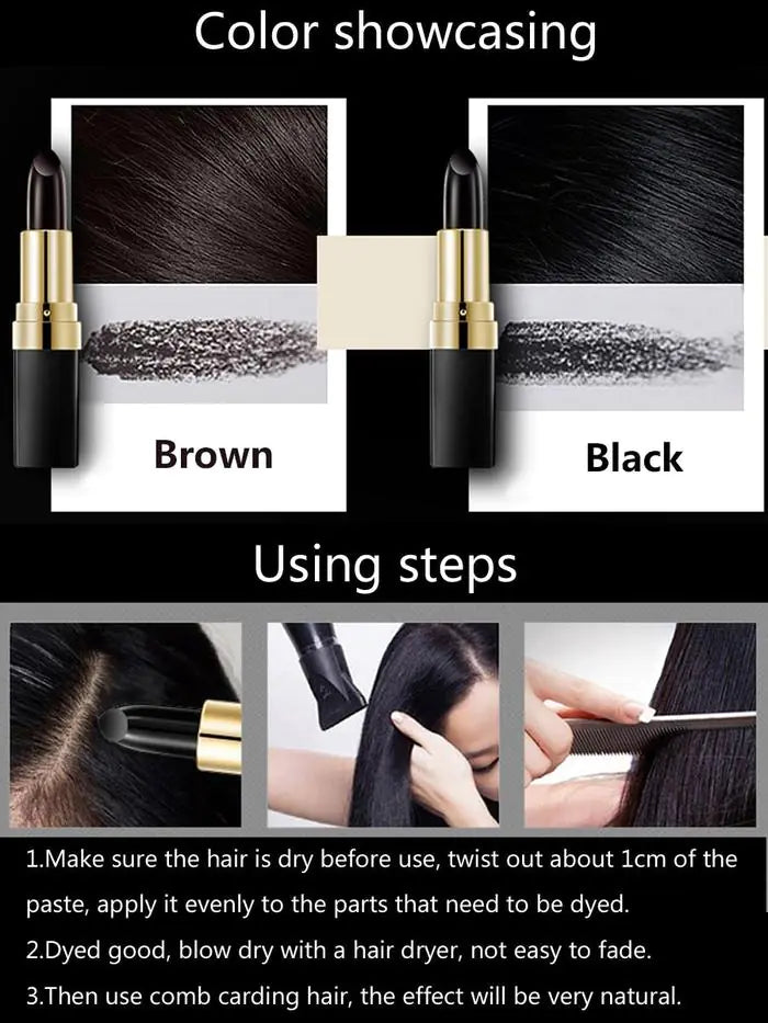 Lai Mei 3.8g Hair Dye Stick for Quick Gray Coverage Lai Mei