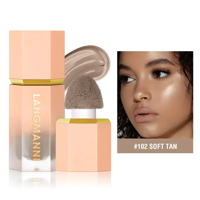 Liquid Foundation with Built-In Sponge – Buildable Coverage, Multi-Shade Formula