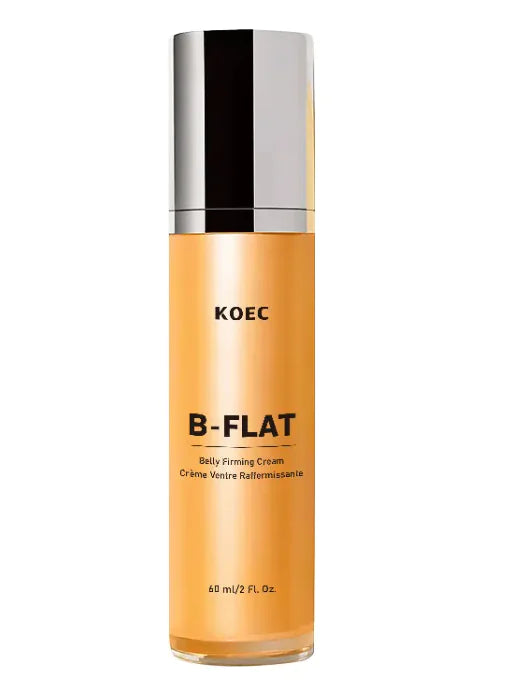 KOEC B-FLAT belly firming cream bottle on a white background