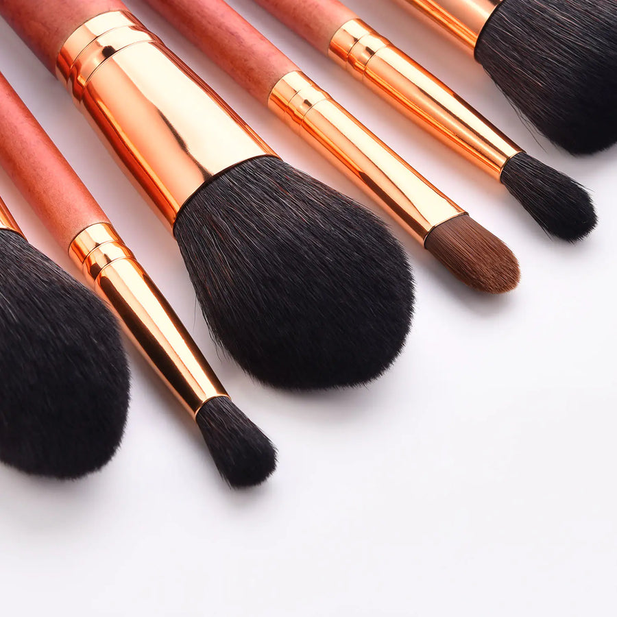 12-Piece Wood Handle Makeup Brush Set for a flawless makeup finish, 12-piece set