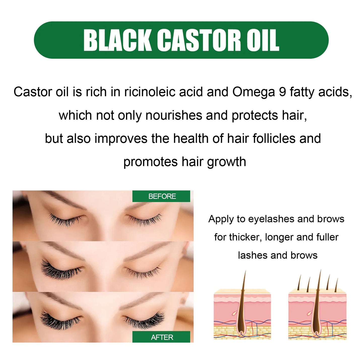 Castor Oil Hair Serum for Nourishing Roots Seomou