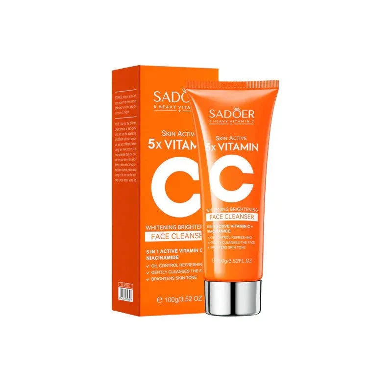 Sadoer 5x Vitamin C face cleanser 100g squeeze tube from the 7-piece skincare gift set.