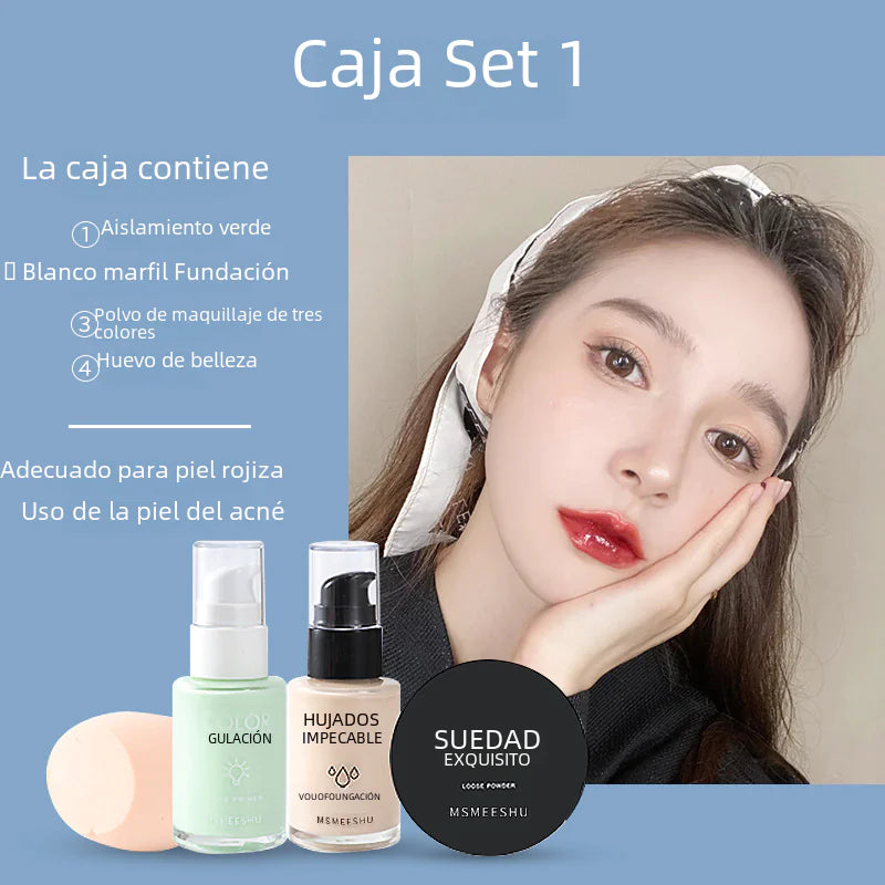Foundation & Loose Powder Makeup Gift Set – Complete Beauty Starter Kit