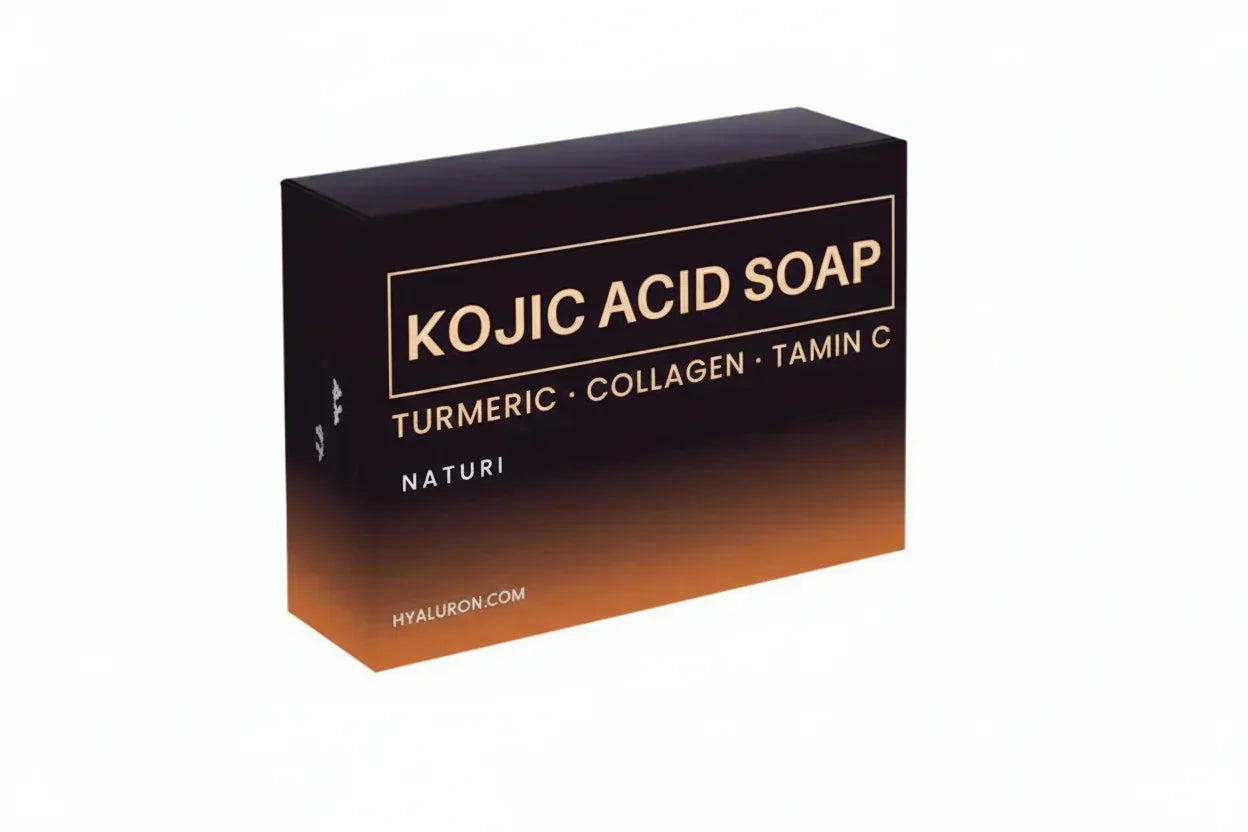 Close-up of Brightening Skin Color handmade turmeric kojic acid soap bar