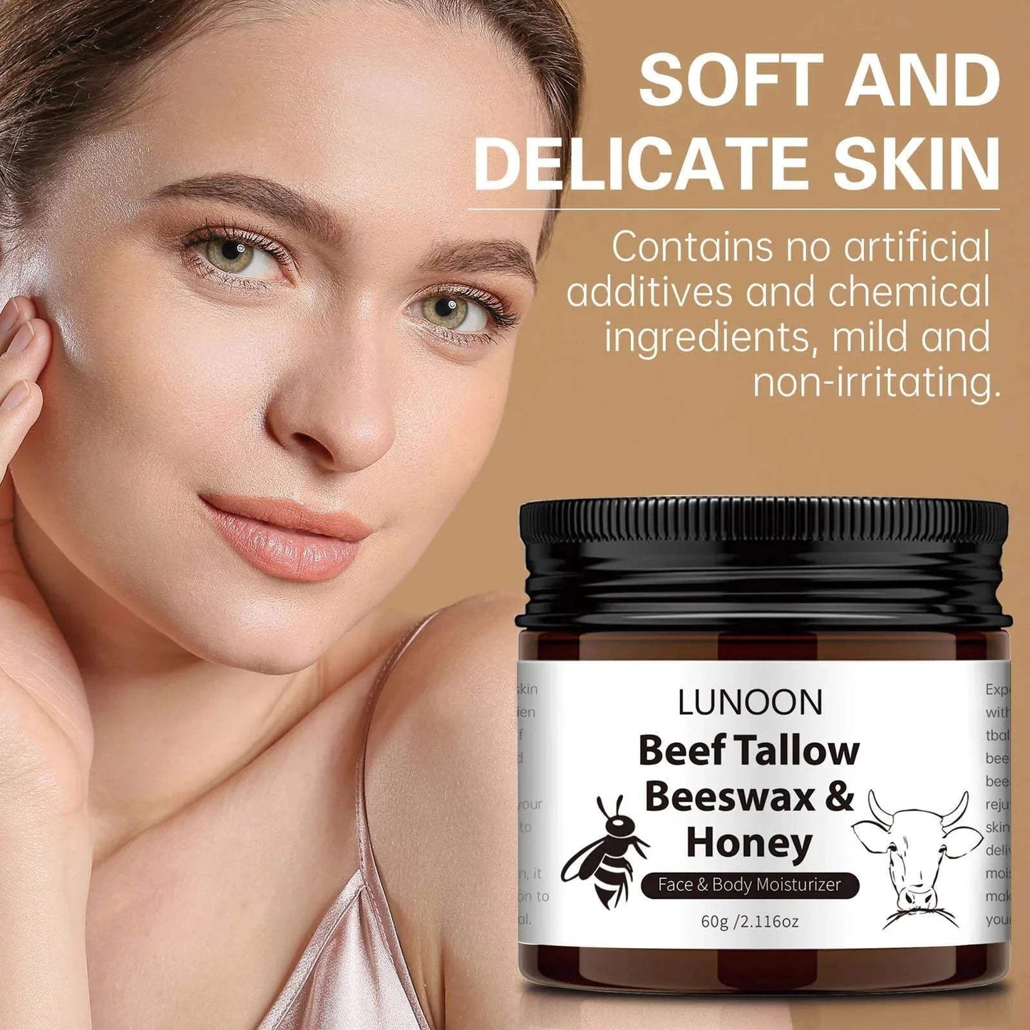Butter Honey & Tallow Moisturizing Cream - Natural Deep Hydration for Dry Skin | Nourishing Face & Body Cream with Tallow, Honey & Butter The Bee Venom Store