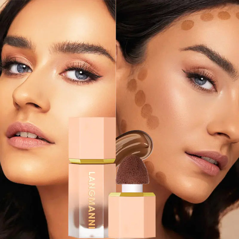 Liquid Foundation with Built-In Sponge – Buildable Coverage, Multi-Shade Formula