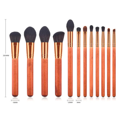 12-Piece Wood Handle Makeup Brush Set – what's inside