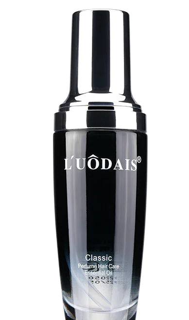 Lodais Perfume Hair Oil Essence Mei Xiang variant — purple and silver gradient bottle, 60 ml.