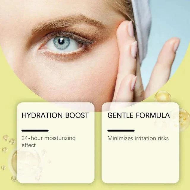 Close-up showing Retinal Shot Tightening Serum application around eye area
