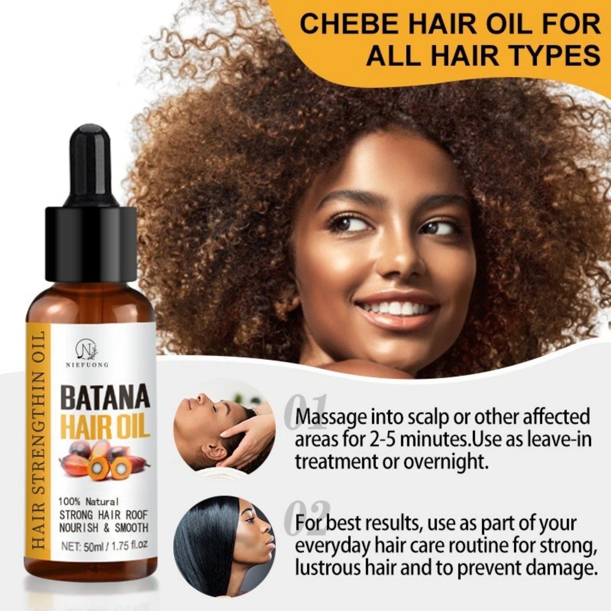 Batana Nourishing Hair & Scalp Oil for conditioning and healthy-looking hair