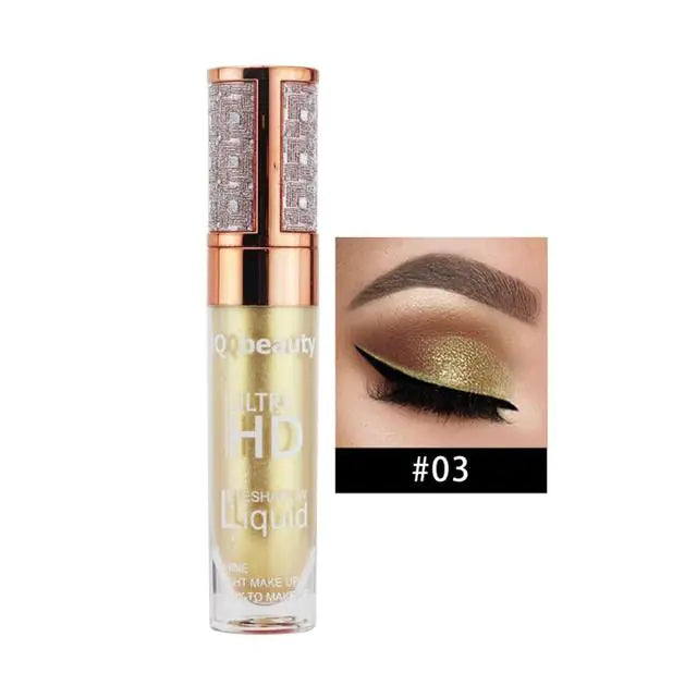 Pearlescent liquid glitter eyeshadow in Yellow