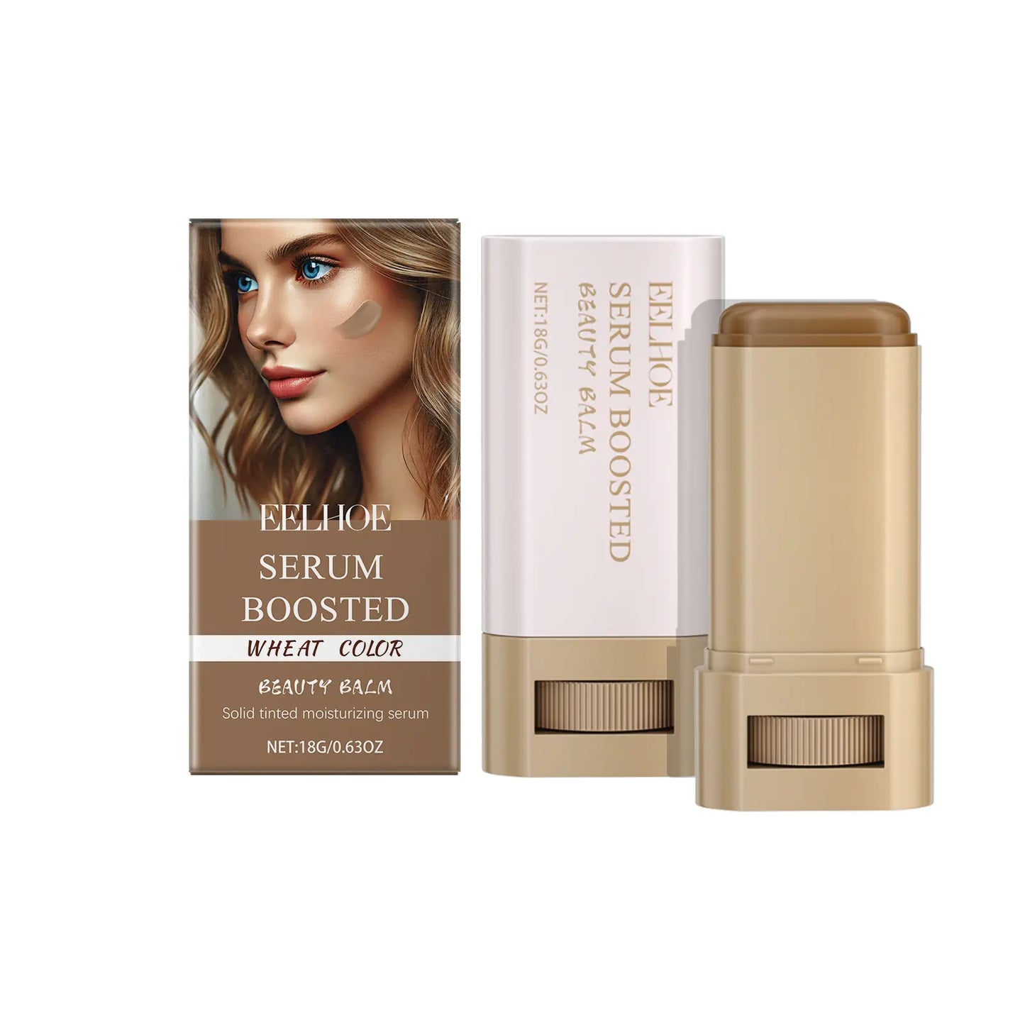 Serum Boosted Beauty Balm Stick – Solid Tinted Moisturizing Serum, 18g